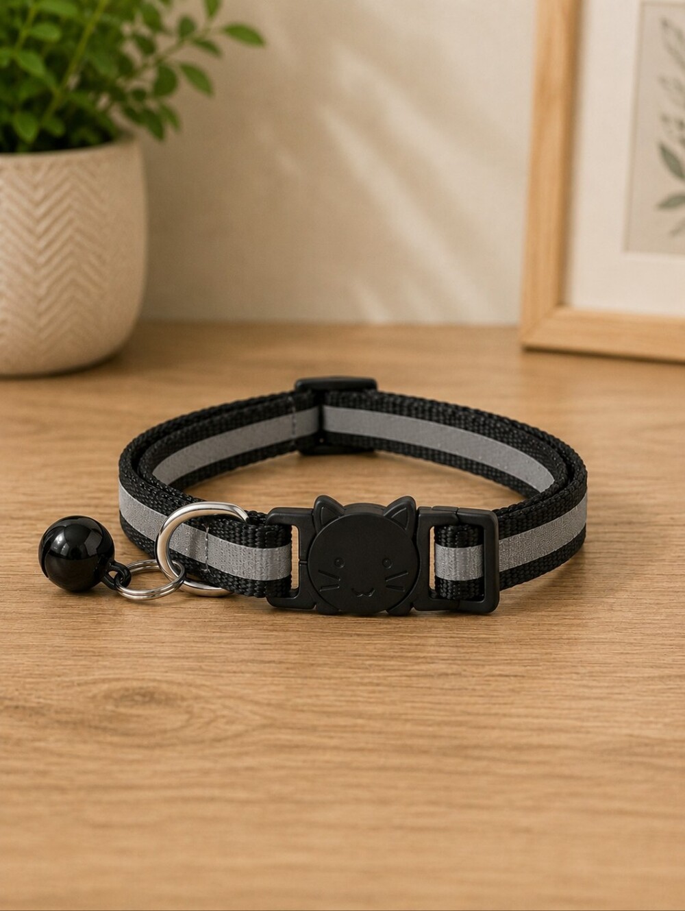 Cat Collar with Bell, Reflective & Adjustable Breakaway black